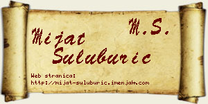 Mijat Šuluburić vizit kartica